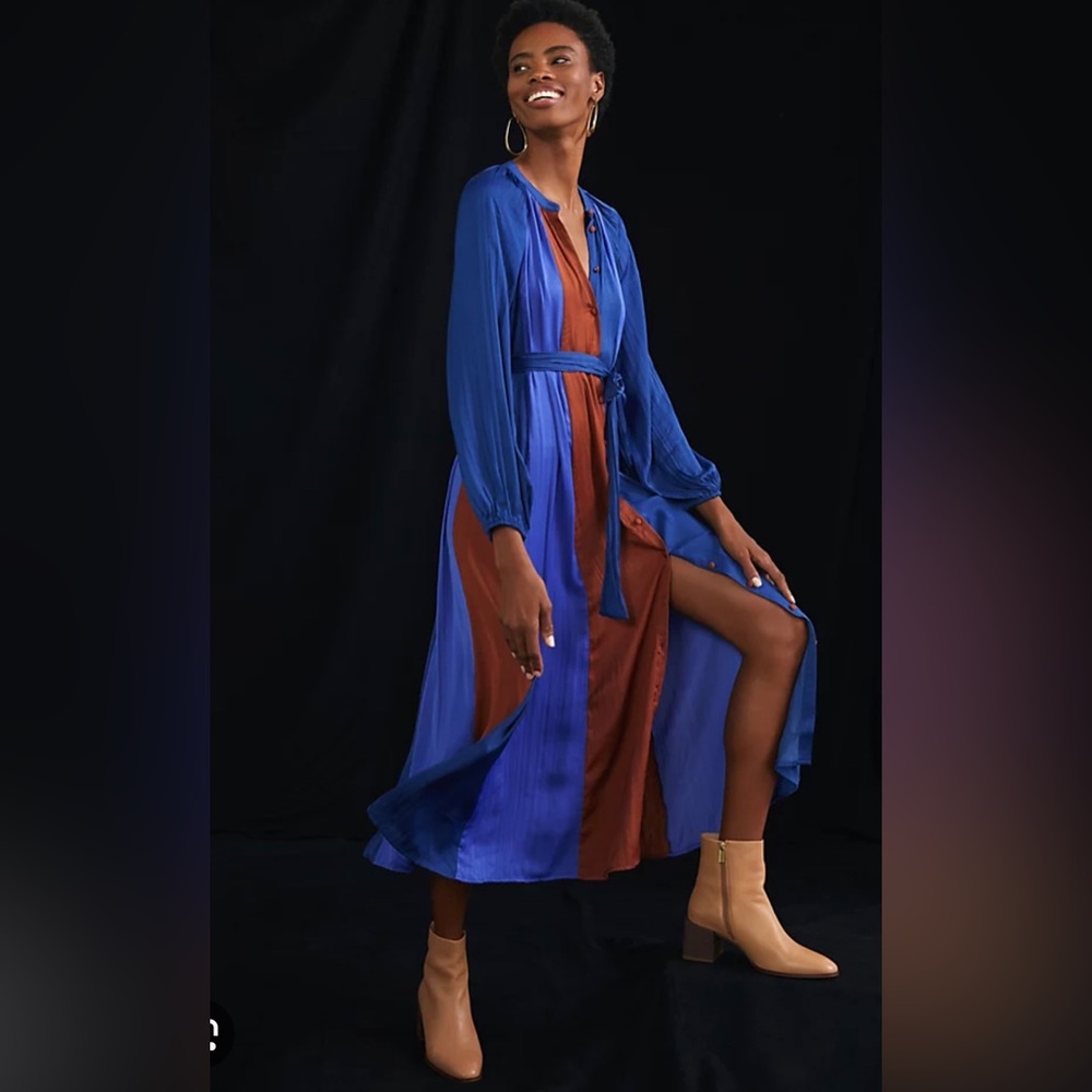 Maeve by Anthropologie Color Blocked Maxi Dress